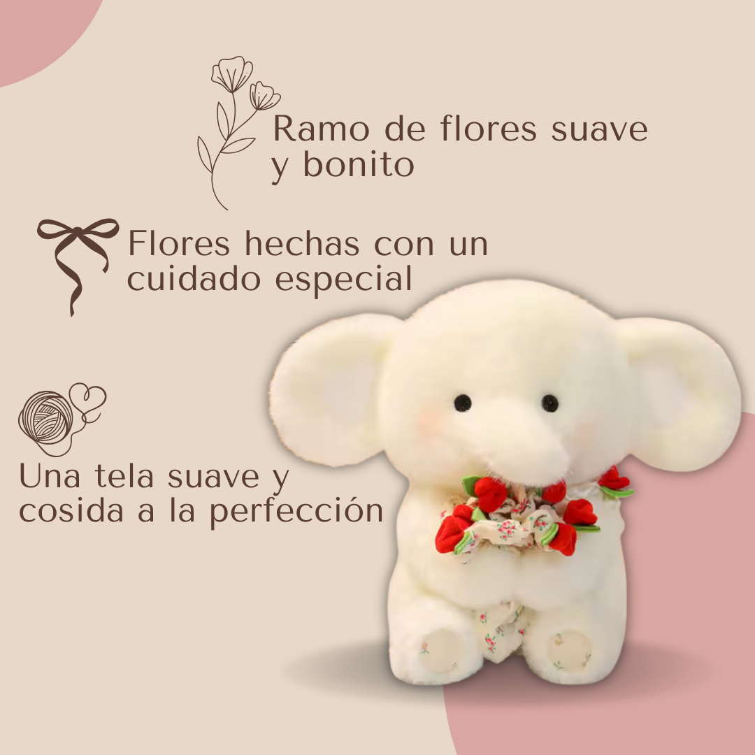 Peluche con Ramo de Flores