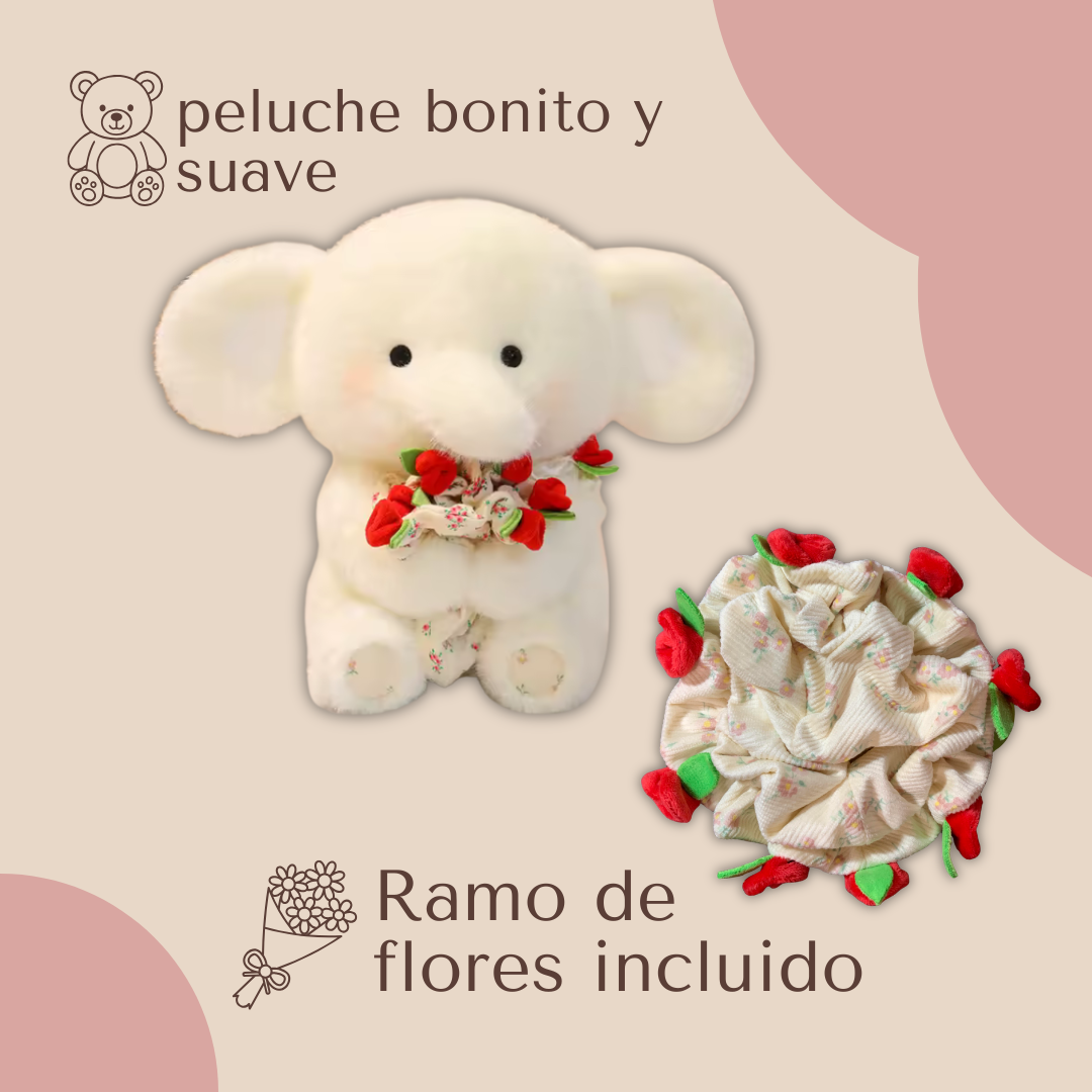 Peluche con Ramo de Flores